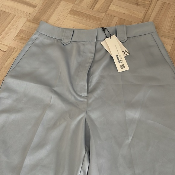 Satin style powder blue ZARA dress pant - Picture 2 of 6